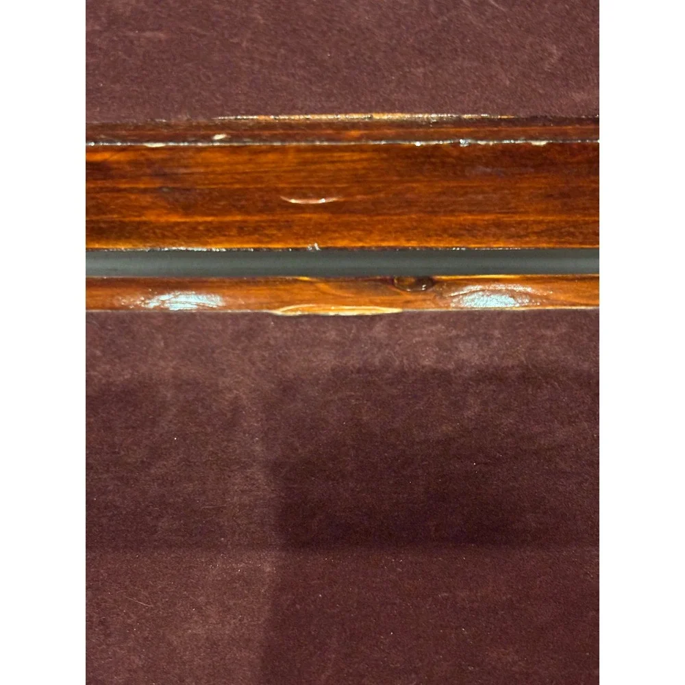 Vintage Wooden Keepsake Jewelry Box Cherry Finish Velvet Lined Brass Latch 11.5